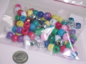Mixed Color Asst Pony Beads  100+Pcs  S124 tnk-ent