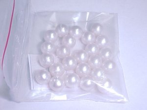 7mm White No Hole Pearls  24Pcs  A888  tnk-ent