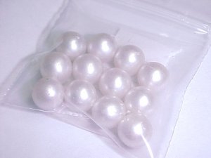 9.5-10mm White No Hole Pearls  12Pcs A881  tnk-ent