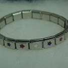 Red/White/Blue Metal Expandable Bracelet  A465 tnk-ent