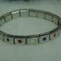 Red/White/Blue Metal Expandable Bracelet  A465 tnk-ent