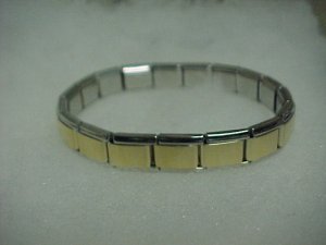 Gold/Silver Toned Expandable Metal Bracelet  A458 tnk-ent