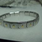 Silver/Gold Toned Stars Expandable Metal Bracelet  A462 tnk-ent