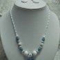 Turquoise & White Beaded Jewelry Set  A542  tnk-ent