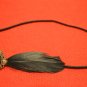 Black feather with stone design hair band