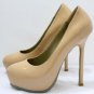 YSL Tribute nude patent leather high heels Platform shoes