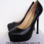 NEW YSL black high heels Tribute real leather shoes