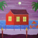 Beach Hut On Tropical Island
