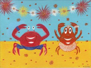 Dancing Crabs on Beach