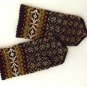 Hand knitted warm wool mittens , gloves patterned with different splendid nature colors
