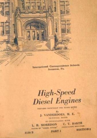 Booklet High Speed Diesel Engines Locomotive Correspondence School 1944