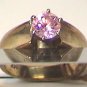 14K Gold Pink Ice Solitaire Ring C. 1960s 14kt