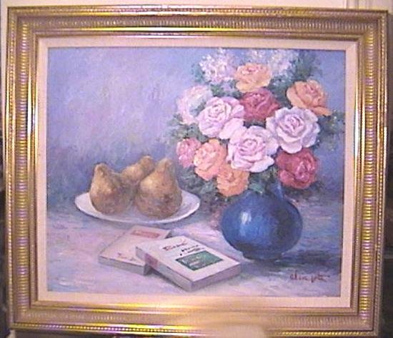Oil on Canvas Flowers & Fruit Still Life
