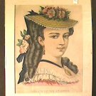 Currier & Ives Hand Colored Lithograph Beauty of the Atlantic Portrait