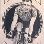 Cecil Walker Period Autograph on Pen & Ink Drawing Cycling