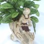Match Holder Bisque Boy on Flower Chariot Figurine Planter