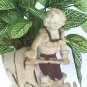 Match Holder Bisque Boy on Flower Chariot Figurine Planter