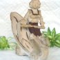 Match Holder Bisque Boy on Flower Chariot Figurine Planter