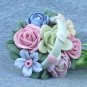 Bisque Porcelain Flower Basket Vintage Cottage Look