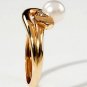 Estate Pearl Ring 14 Kt Gold with .03 Carat Diamond