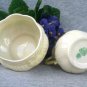 Belleek Porcelain Creamer and Open Sugar Bowl 'Ribbon' 3rd Green Mark