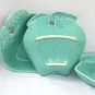 Aqua Apple Shape Dishes Hoenig of California Set of Six