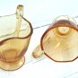 Fostoria 'Fairfax' Creamer & Sugar Amber Elegant Glass