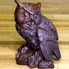 Vintage Wood Owl Figurine - Hand Crafted 4.5 Inch Figure