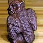 Vintage Wood Owl Figurine - Hand Crafted 4.5 Inch Figure