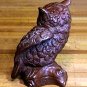 Vintage Wood Owl Figurine - Hand Crafted 4.5 Inch Figure