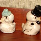 Dressed Up Sparrows Chalk Salt Pepper Shakers Circa 1930s