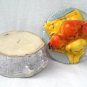 Art Deco Blue Luster Box with Orange and Yellow Puppies Made in Germany