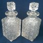Mold Blown Daisy & Button Square Decanters - Antique Pattern Glass