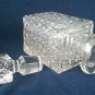 Mold Blown Daisy & Button Square Decanters - Antique Pattern Glass