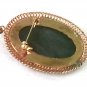 Jade Brooch / Pendant With Buddha in Filigree Setting