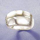 Sterling and Mother of Pearl Inlay Dome Ring