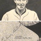 Gabby Hartnett 1933 Autograph On Pen & Ink Drawing Baseball Old Timer Chicago Cubs