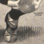 Gabby Hartnett 1933 Autograph On Pen & Ink Drawing Baseball Old Timer Chicago Cubs