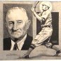 50% Price Drop! Honus Wagner Autographed Pen & Ink Drawing Signed Twice