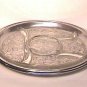 Five Part Depression Glass Rock Crystal Relish with Metal Tray Circa 1930s