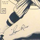 Sam Rice 1934 Autograph on Pen & Ink Drawing Baseball Old Timer