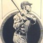 Sam Rice 1934 Autograph on Pen & Ink Drawing Baseball Old Timer