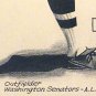 Sam Rice 1934 Autograph on Pen & Ink Drawing Baseball Old Timer