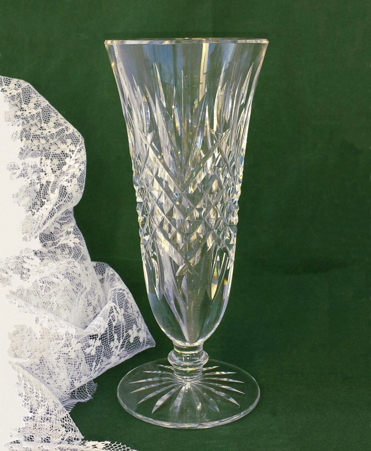 Signed Waterford Cut Glass Bud Vase Made in Ireland