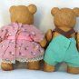 Porcelain Jointed Teddy Bears Boy and Girl HOMCO
