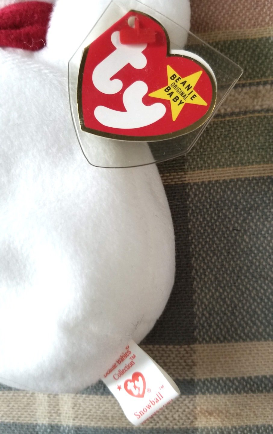 New Mint TY Snowball Beanie Baby 4th Gen with Errors