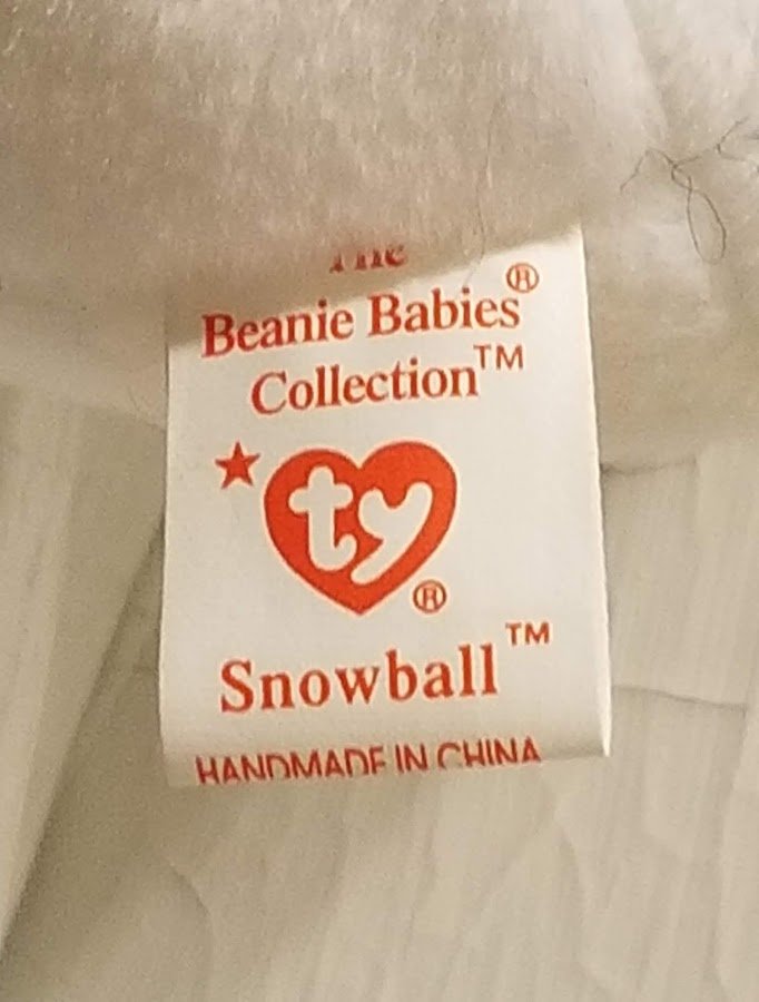 New Mint TY Snowball Beanie Baby 4th Gen with Errors