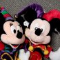 Japan Jester Mickey and Minnie Bean Bags 1998 Tokyo Disneyland Anniversary
