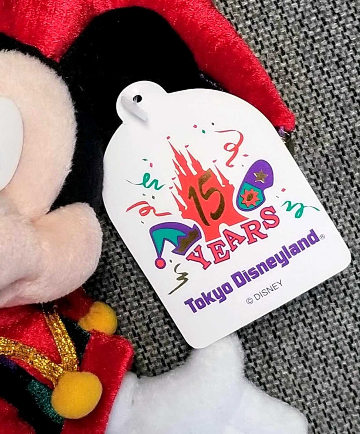 Japan Jester Mickey and Minnie Bean Bags 1998 Tokyo Disneyland Anniversary