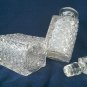 Mold Blown Daisy & Button Square Decanters - Antique Pattern Glass